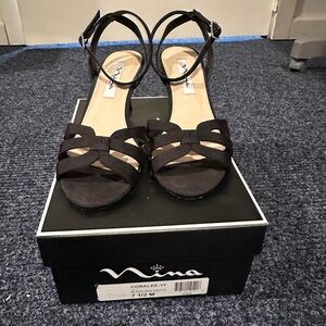 Mina Black Strappy Sandals